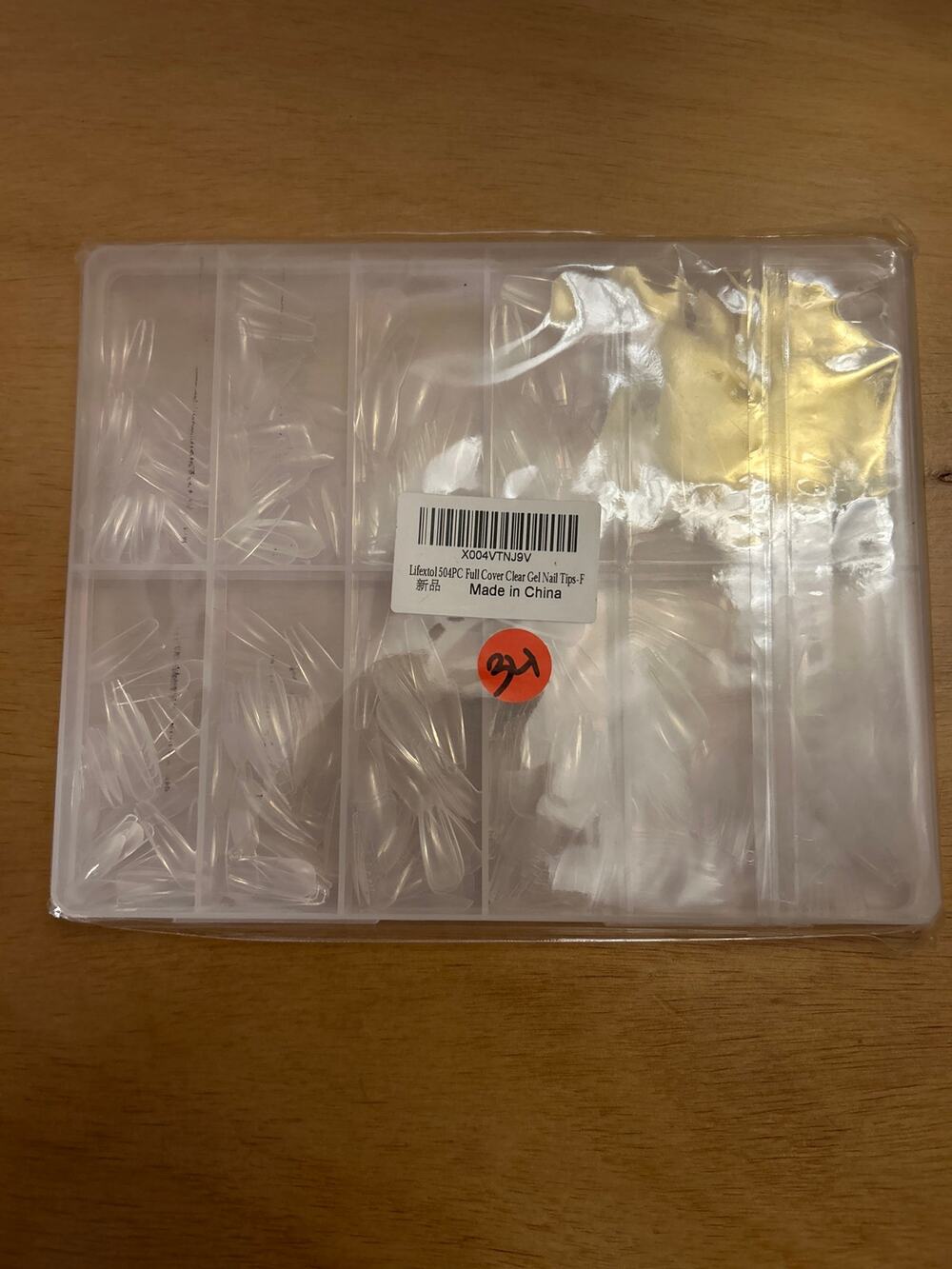New women’s 504 piece full cover, clear gel nail tips with clear Storage box
